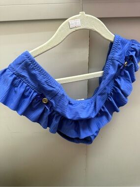 Betsy Johnson Royal Blue Ruffled Bikini Bottoms